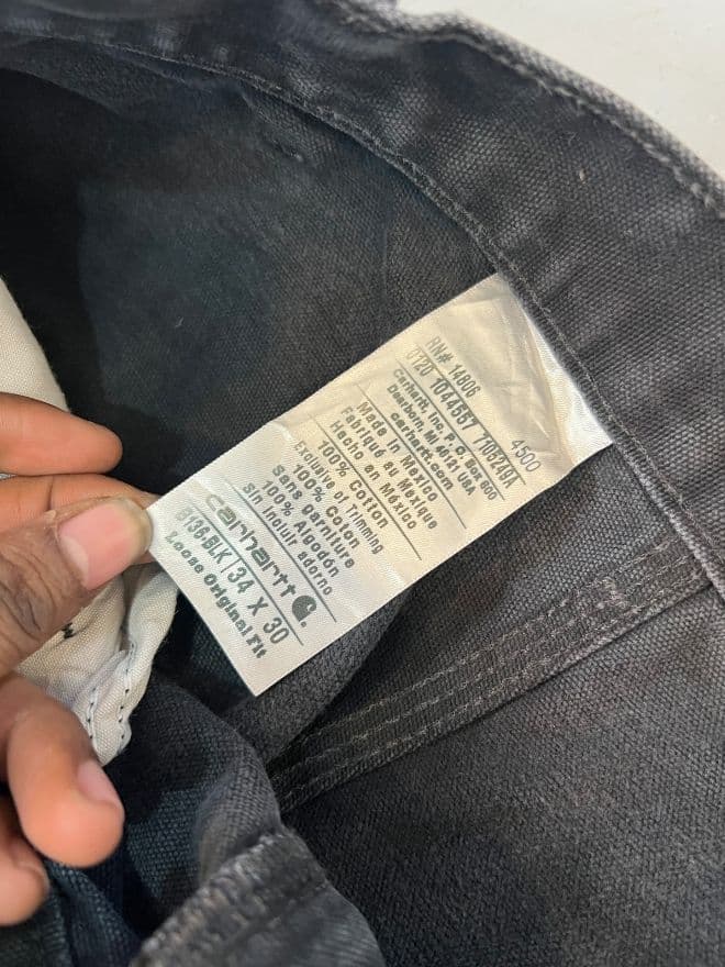 Vintage Carhartt B01 BLK Double Knee Workwear Denim – Men’s US 34 / EU 50 | Black — image 9 of 10