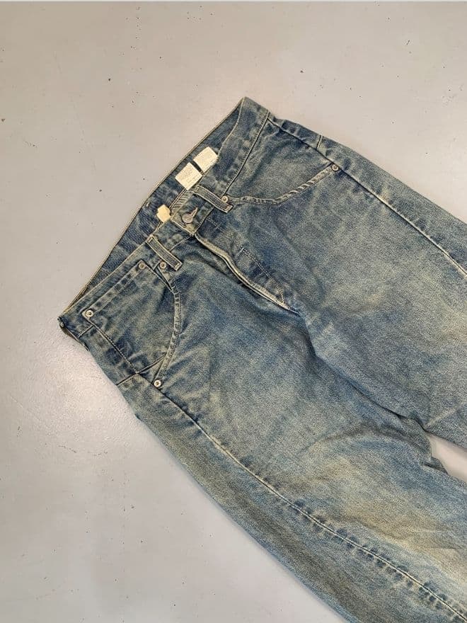 Levi's Vintage Engineer Jeans Custom – Blue Denim – Size 32 (US) / 48 (EU) – Distressed Avant-Garde — image 7 of 11