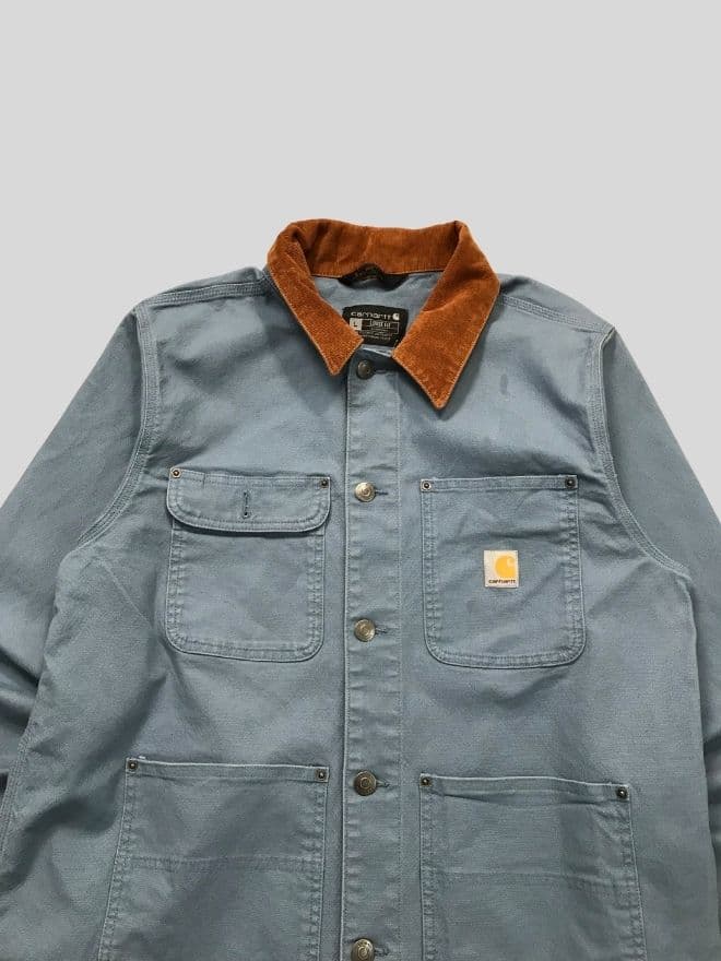 Factory Leftover Vintage Carhartt Chore Jacket – Blue Workwear (Men’s L) — image 5 of 7