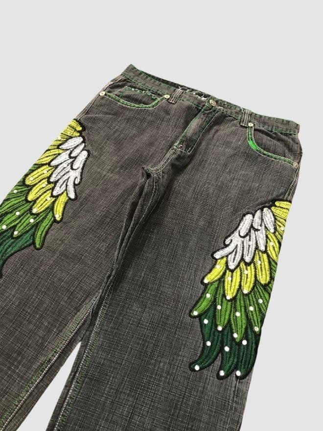 CRAZY VINTAGE VICTORIOUS WINGS EMBROIEDRED DENIM thumbnail 2