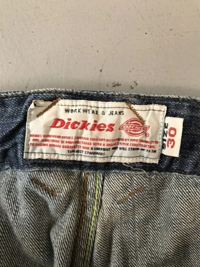 Vintage Dickies Cargo Spellout Embroidery Denim – Blue – Size 30 — image 11 of 12