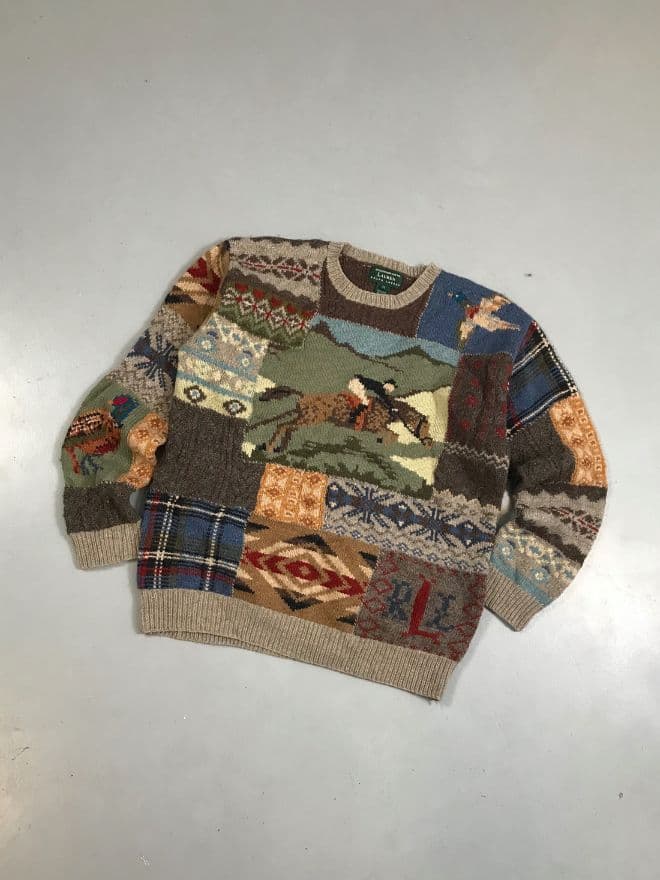 Polo Ralph Lauren – Vintage Knit Sweater – Men’s Size M (Multi-Color / Avant-Garde) — image 4 of 7