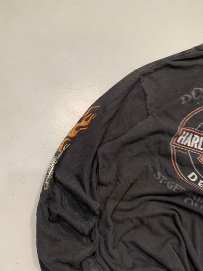 Harley-Davidson Vintage Flame Graphic Full Sleeve Shirt – Black – Size L / XL — image 11 of 11