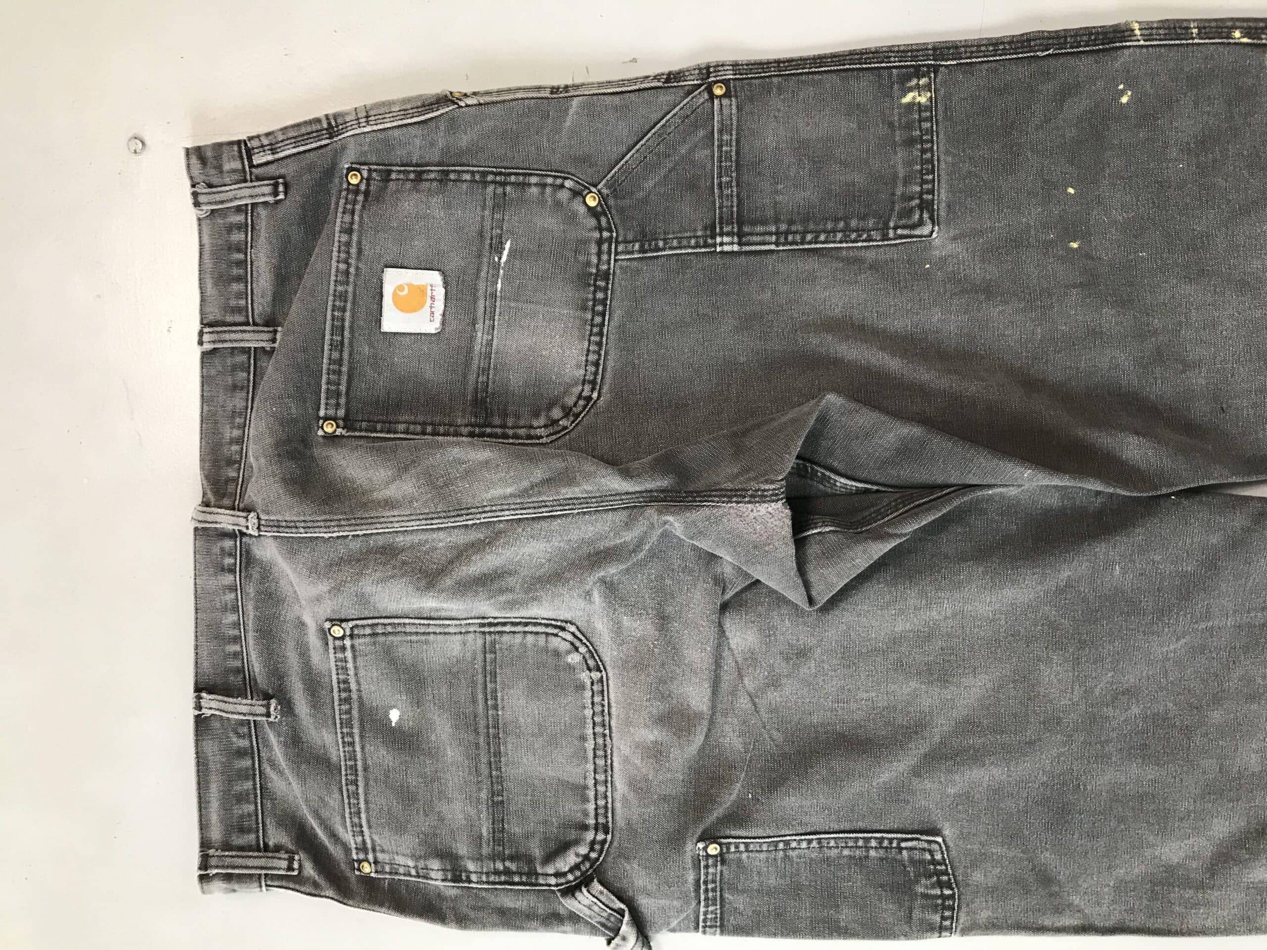 Vintage Faded Carhartt WIP Carpenter Denim | Distressed Black Workwear Jeans | Size 36 — image 13 of 13