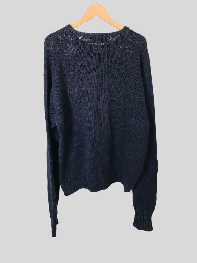 Vintage Polo Ralph Lauren Knit Flag Sweater – Blue – Size XL thumbnail 3