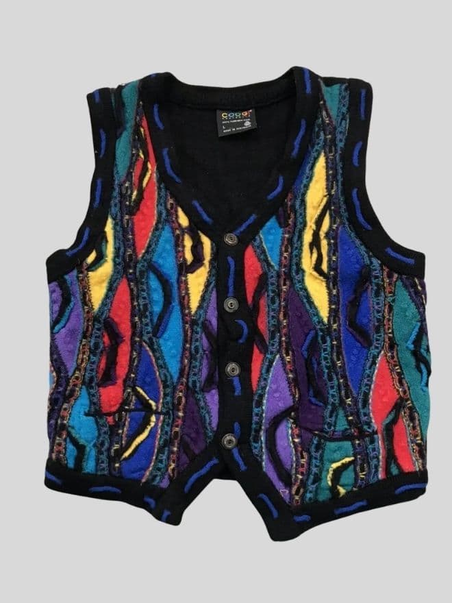 Vintage Coogi 3D Multicolor Knit Cardigan – Men’s L — image 1 of 6