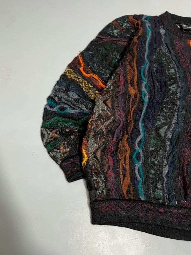 Vintage Coogi 3D Multicolored Knit Sweater (M) thumbnail 4