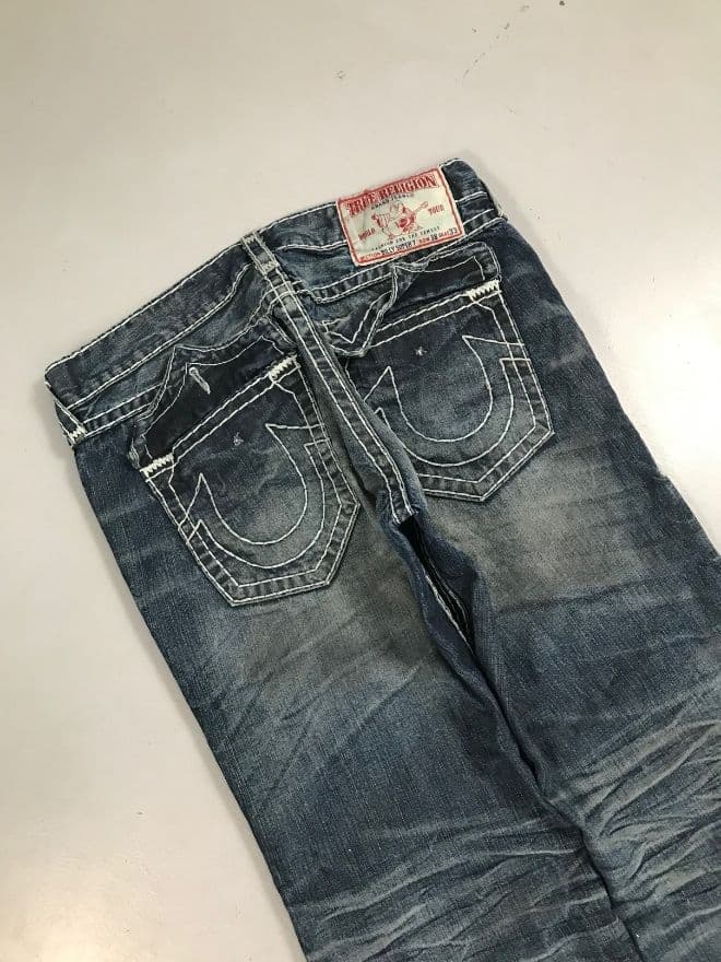 Vintage True Religion Baggy Fit Denim Jeans | Heavy Stitching | Size 38 — image 11 of 11