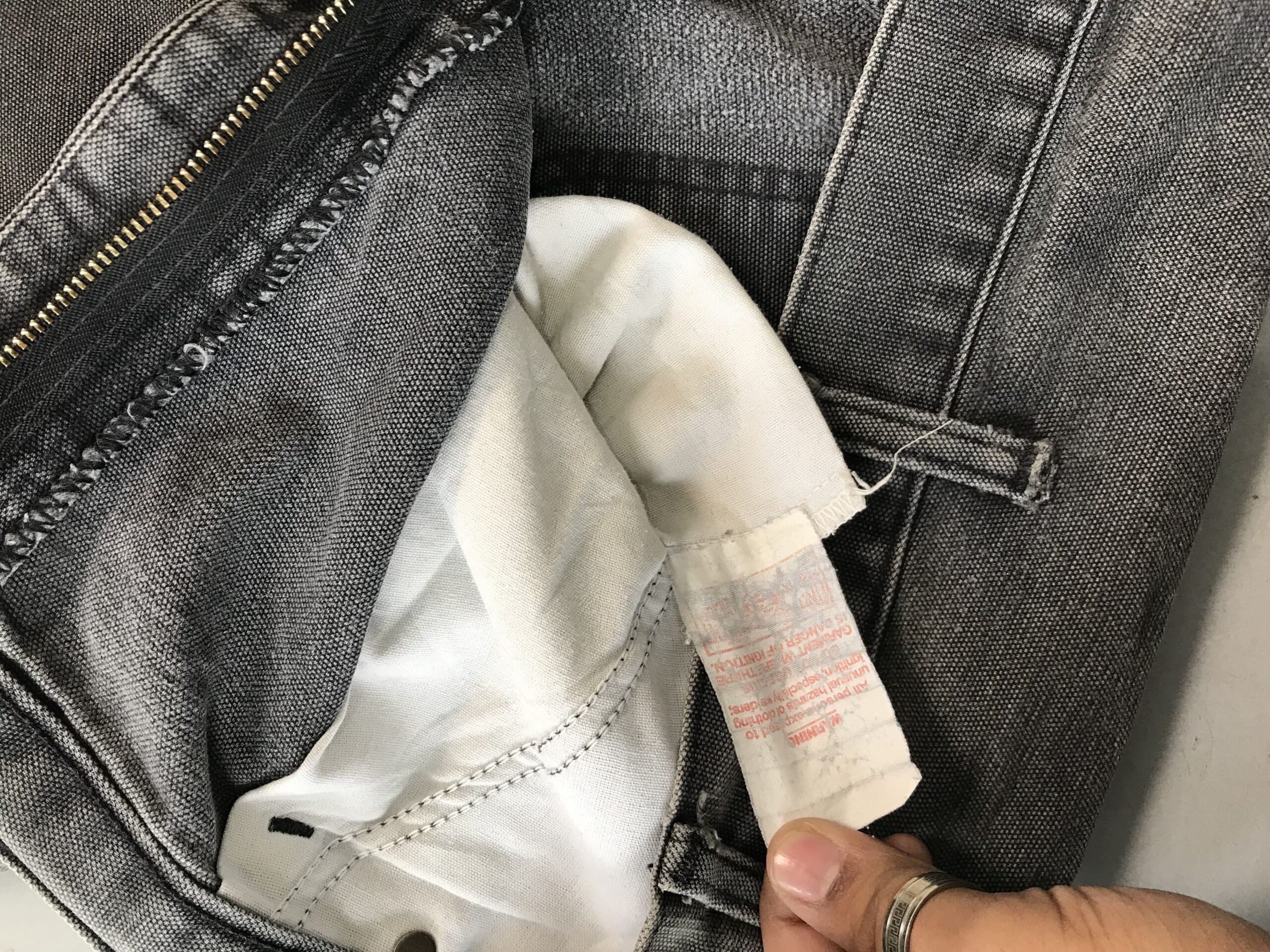 Vintage Faded Carhartt WIP Carpenter Denim | Distressed Black Workwear Jeans | Size 36 — image 9 of 13