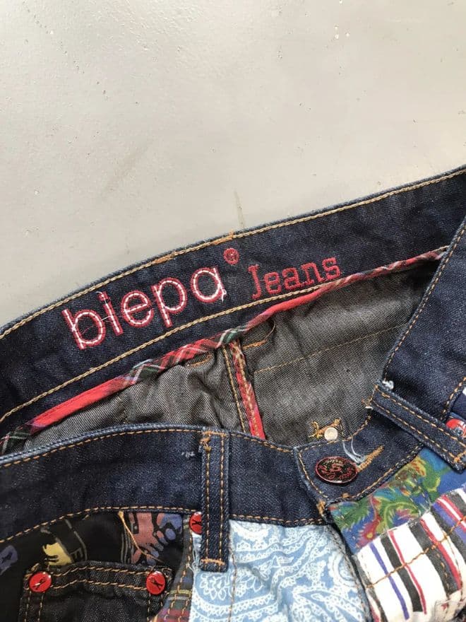Vintage Biepa Reworked Custom Patchwork Denim – Size 30x32 — image 10 of 13