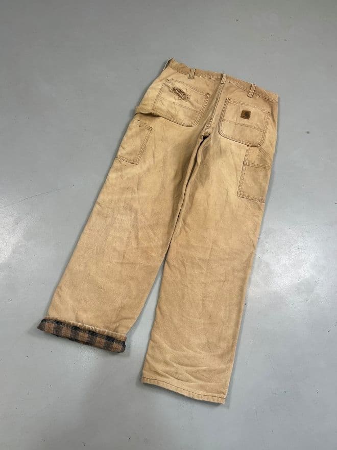 Vintage Carhartt B111 BRN Blanket Lined Carpenter Denim — image 8 of 10