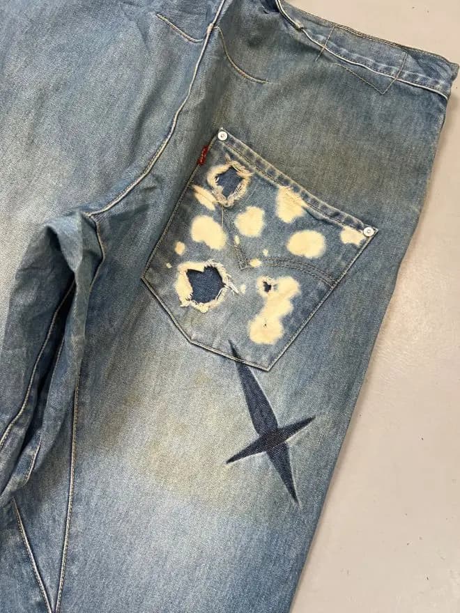 Vintage Levi’s Avant-Garde Engineer Denim Jeans with Buckle Belt – Size 34 (US) / 50 (EU) — image 5 of 8