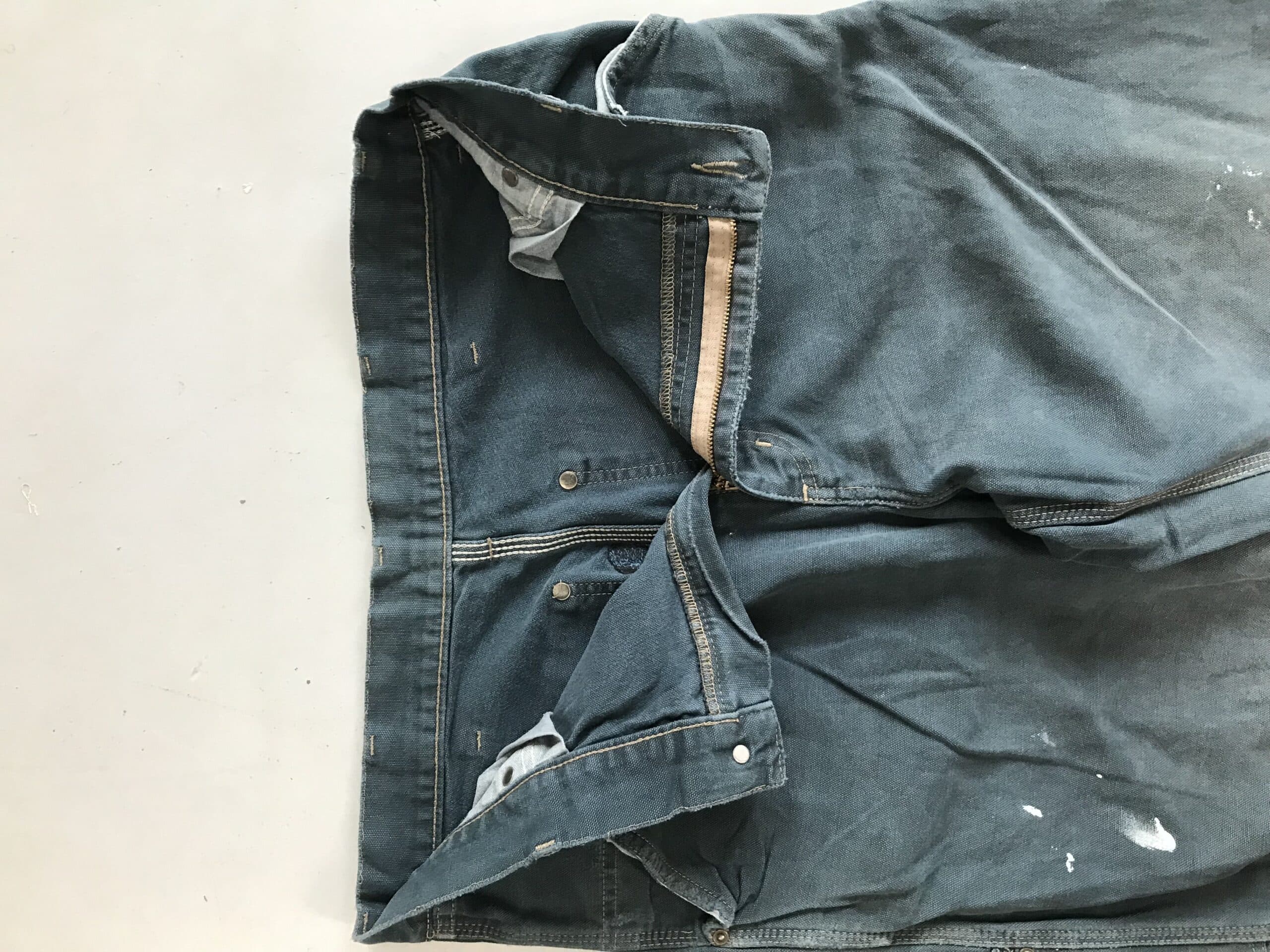 Vintage Faded Carhartt WIP Carpenter Denim | Distressed Blue Workwear Jeans | Size 34 — image 6 of 12
