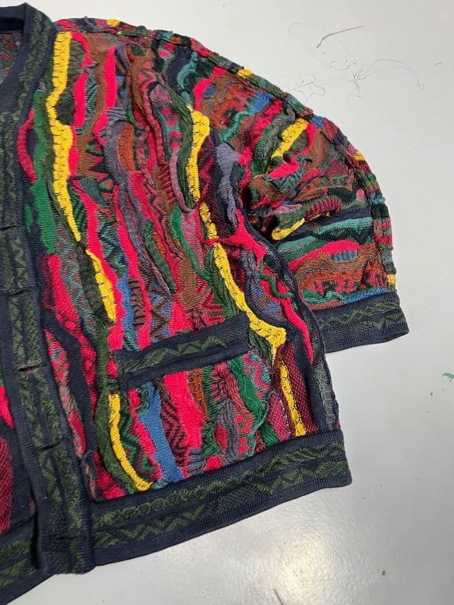 Vintage Coogi 3D Multicolored Knit Cardigan (M) — image 5 of 9