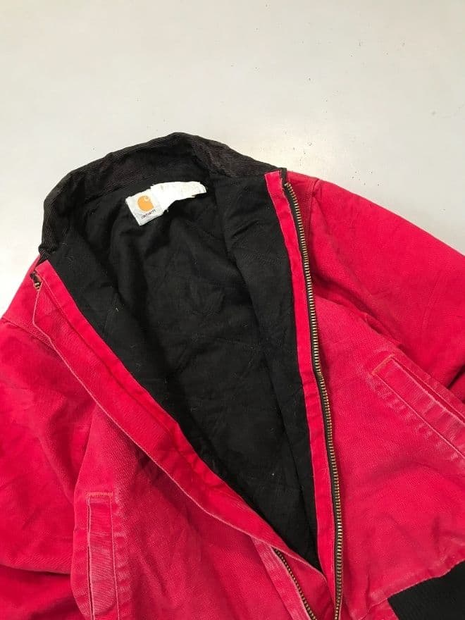 Rare Vintage Carhartt Sherpa-Lined Santa Fe Jacket – Red – Size S – Classic Workwear thumbnail 3