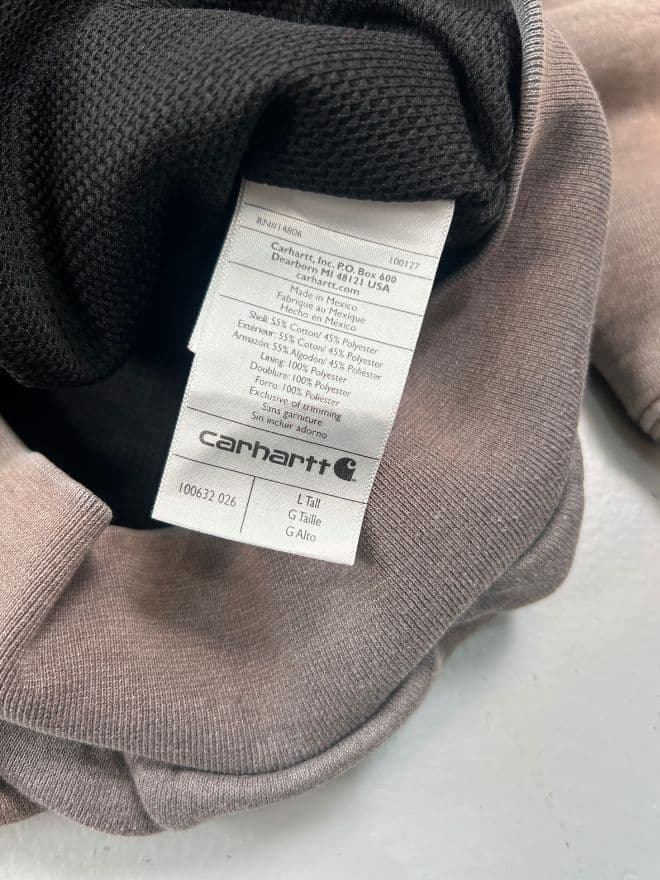Rare Vintage Sunfaded Carhartt Zip-Up Hoodie – Grey – Size L — image 9 of 14
