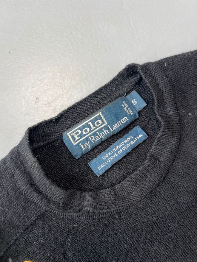 Vintage Polo Ralph Lauren Black Knit Sweater – Size S (Tag M) thumbnail 2