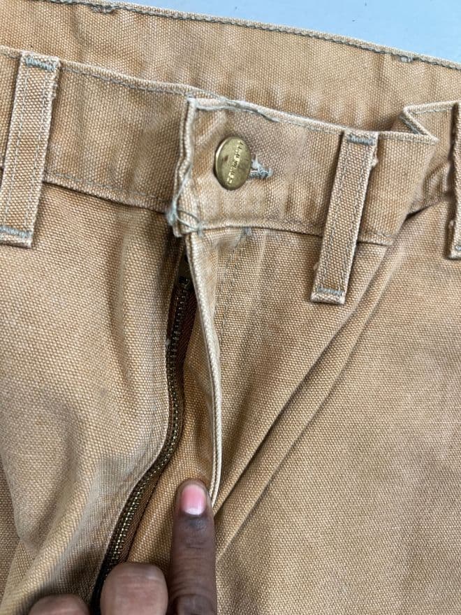 Vintage Carhartt B01 BRN Double Knee Workwear Denim | Size 42 — image 9 of 10