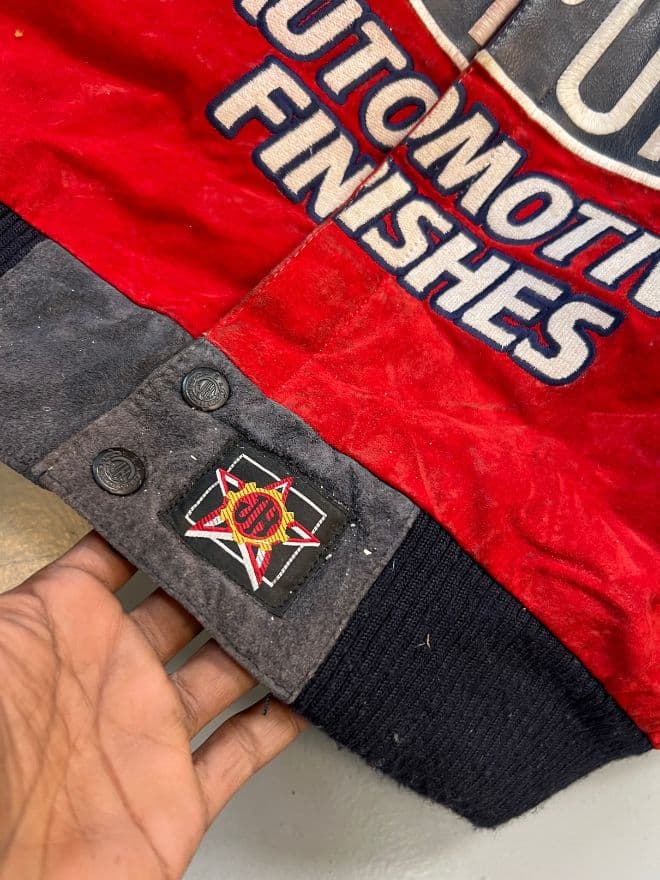 Vintage Jeff Hamilton Chase NASCAR Racing Suede Patch Jacket – Multi Color – Size S — image 13 of 13