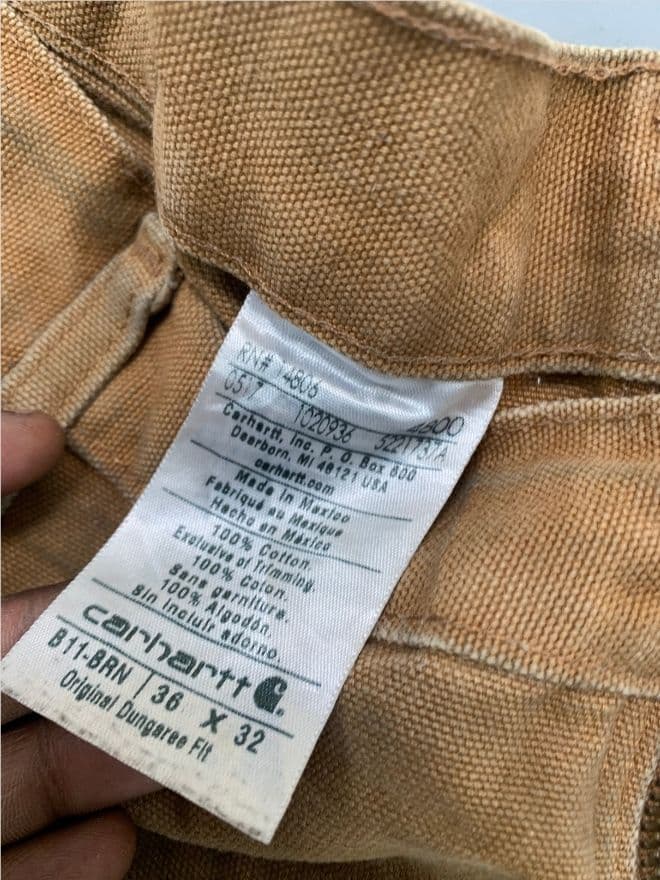 Carhartt Vintage B11 BRN Carpenter Pants – Beige Dusty Workwear – Size 38 – Repaired — image 7 of 8