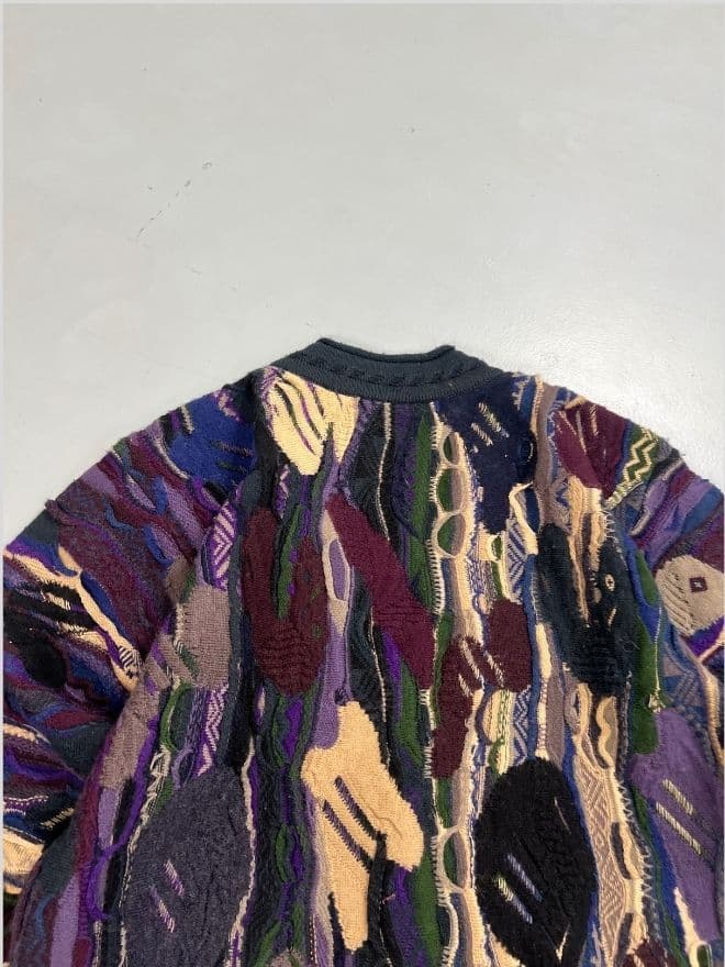 Vintage Coogi 3D Multicolor Knit Cardigan — Size S | Rare Textured Sweater — image 9 of 9