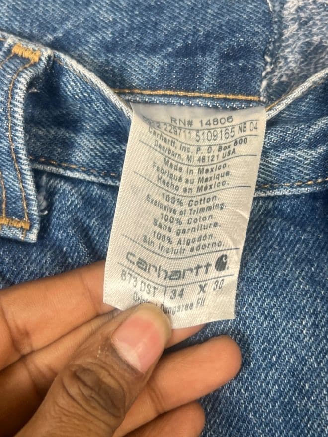 Rare Vintage Carhartt B73 DST Double Knee Workwear Denim | Size 34 — image 9 of 9