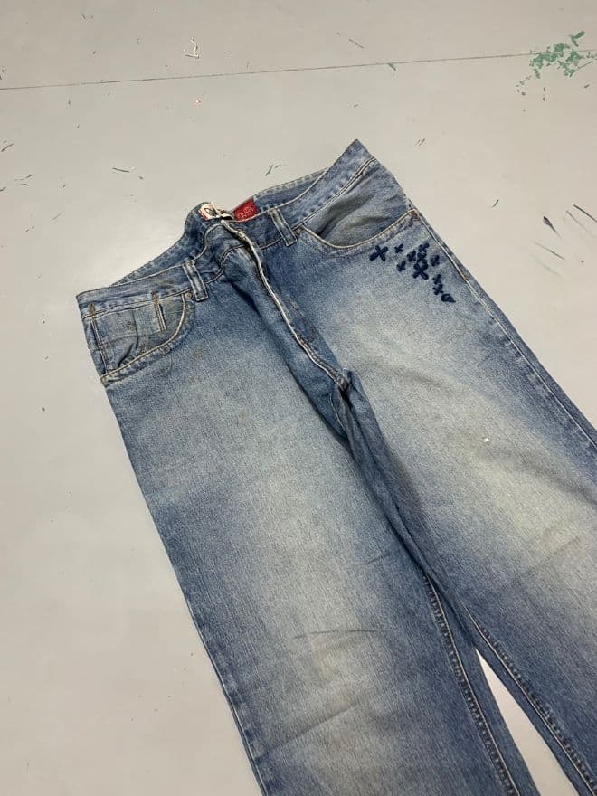Vintage Quiksilver Embroidered Denim Jeans – Size 38 (US) / 54 (EU) – Blue – Made in Asia — image 9 of 12