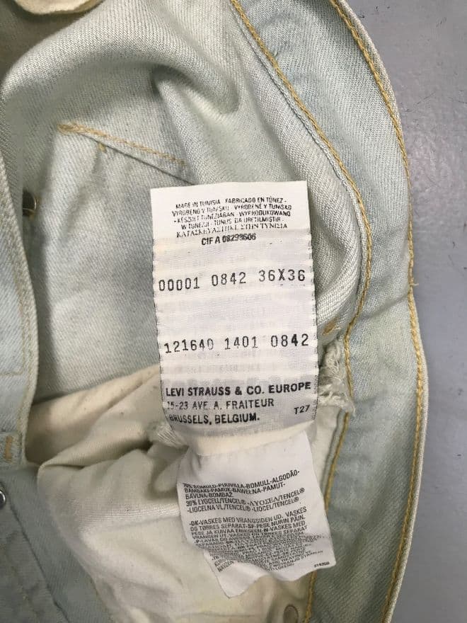 Vintage Levi’s Denim Jeans | Size 36 | Distressed Blue Avant-Garde Style — image 6 of 9
