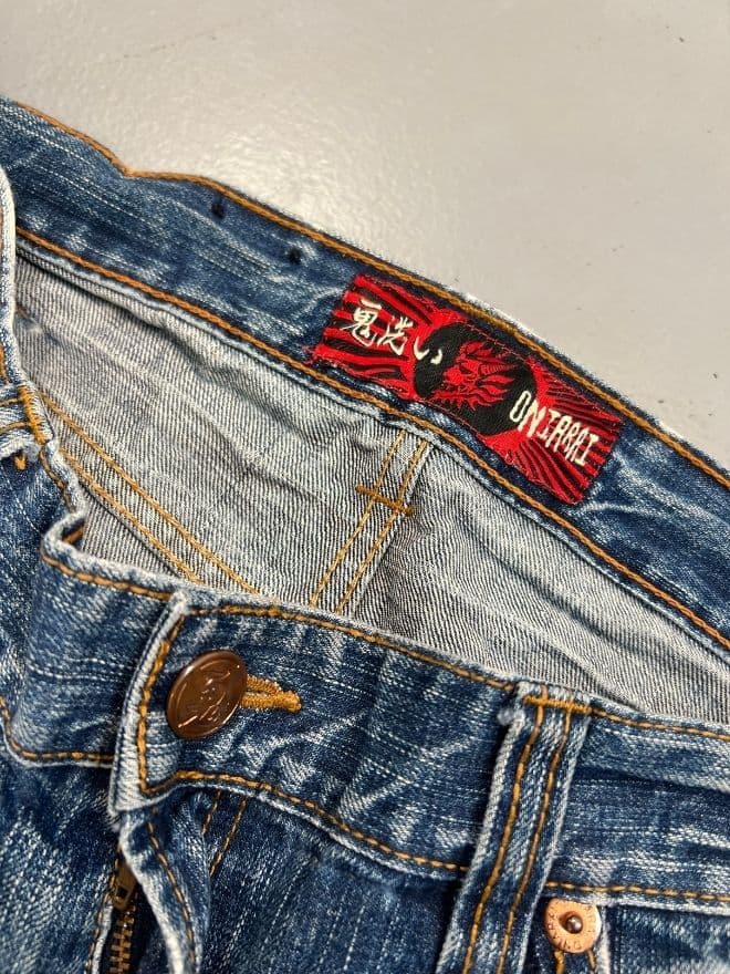 Crazy Vintage Oniarai Embroidered Japanese Denim – Men’s 36 thumbnail 3