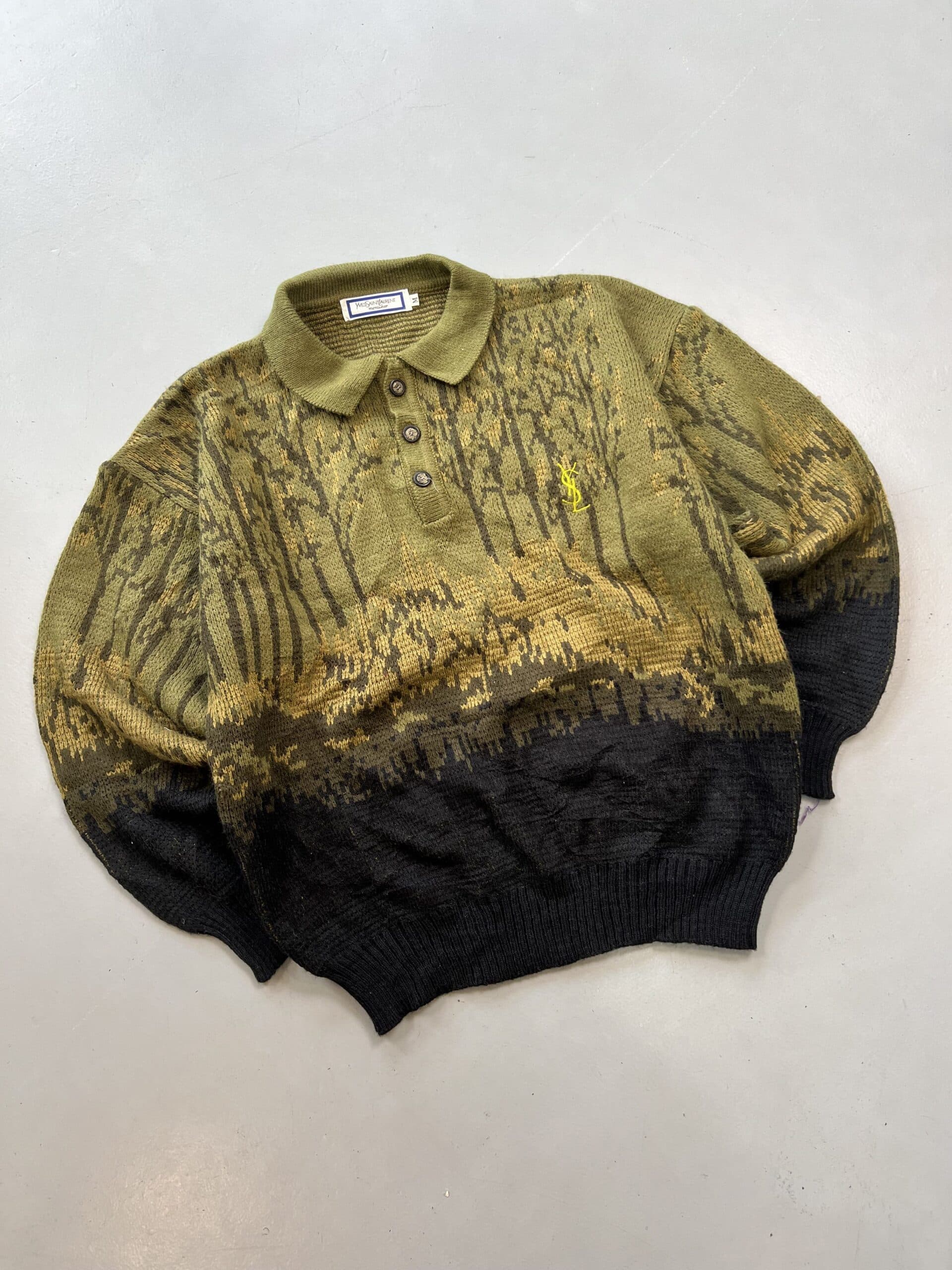 Vintage Yves Saint Laurent Multicolored Knit Sweater – Streetwear (Size S) — image 1 of 9