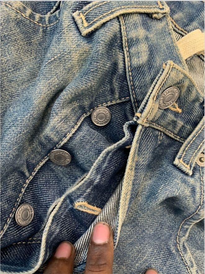 Levi's Vintage Engineer Jeans Custom – Blue Denim – Size 32 (US) / 48 (EU) – Distressed Avant-Garde — image 8 of 11