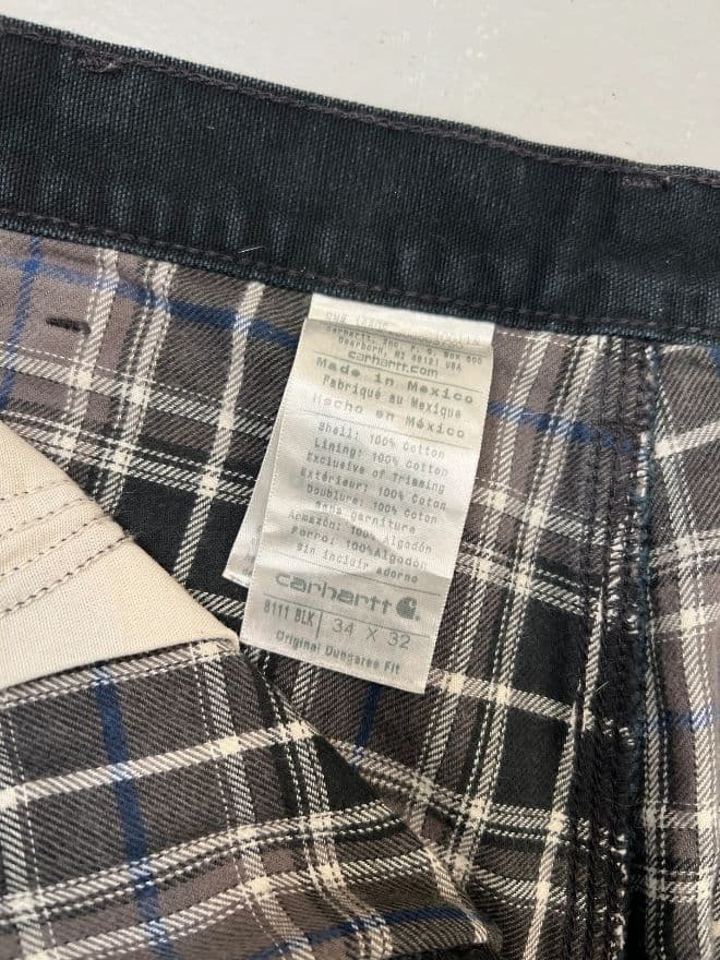 Vintage Carhartt B01 BLK Blanket Lined Denim Pants Men’s 34 Black — image 5 of 7