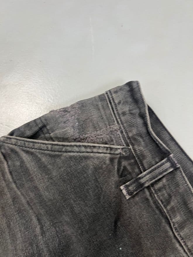 Vintage Carhartt Faded Carpenter Denim — Black Workwear Pants — Size 36 — image 7 of 12