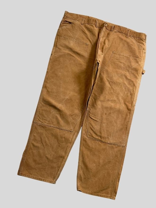 Vintage Carhartt B01 BRN Double Knee Workwear Denim | Size 50 — image 6 of 11