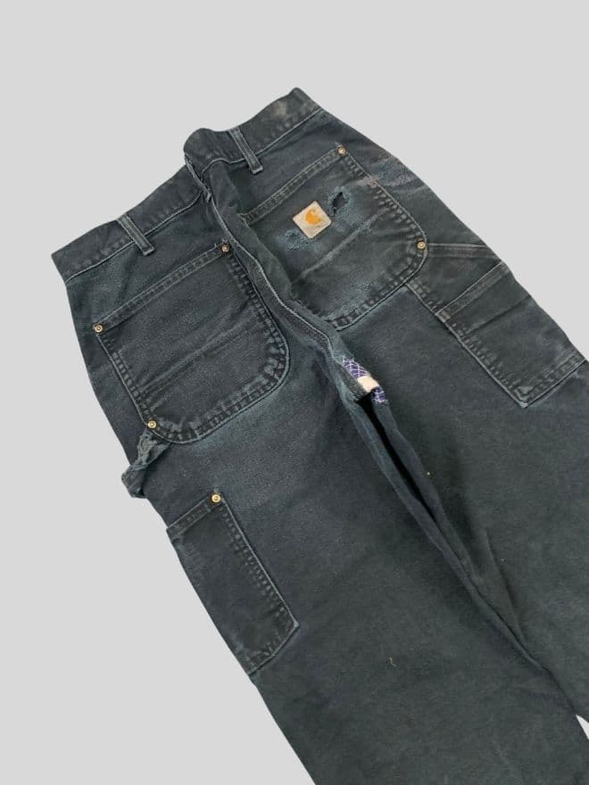 Vintage Carhartt Double Knee Carpenter Denim (Black) — image 9 of 14