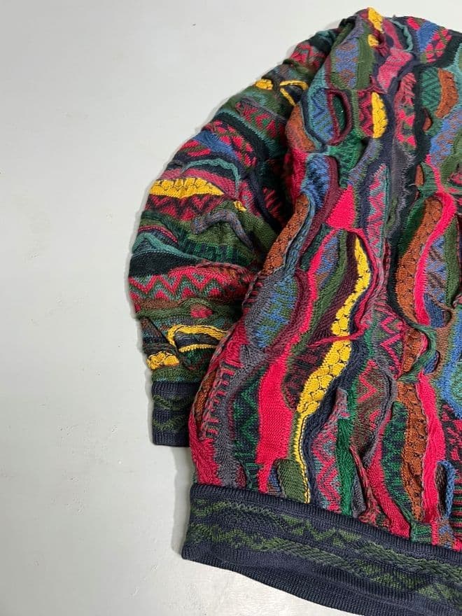 Vintage Coogi 3D Multicolored Knit Cardigan (M) — image 7 of 9