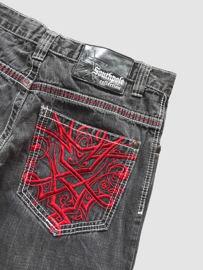 VINTAGE SOUTHPOLE RED STICH EMBROIDERED DENIM PANT — image 7 of 7