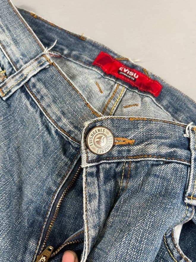 Vintage Evisu-Inspired Buckle Belt Denim – Blue (Men’s 30) — image 5 of 9