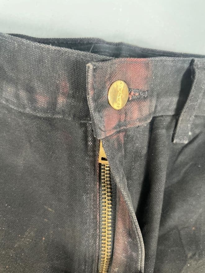 Vintage Carhartt B01 Black Faded Double Knee Denim (30x30) — image 9 of 12