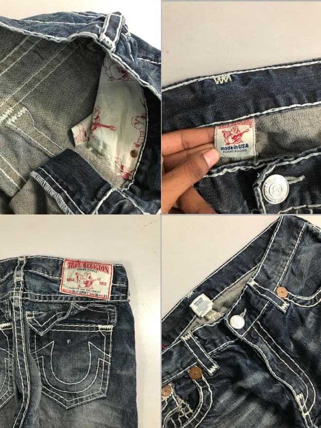 Bundle of 3 Vintage True Religion Denim Jeans – Straight, Baggy & Black (Men’s Sizes 38–40) — image 6 of 20
