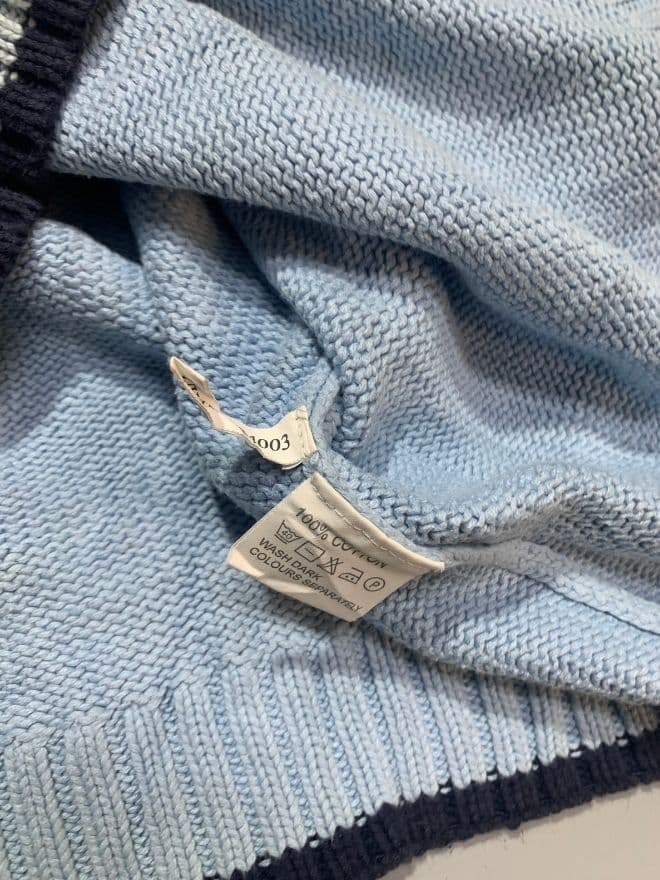 Yves Saint Laurent Vintage White Tag Knit Sweater – Blue – Size M – Classic Designer — image 11 of 12
