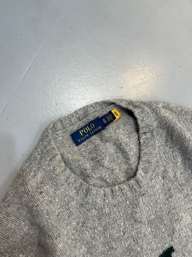 Vintage Ralph Lauren Polo Gray Knit Sweater – Men’s Large — image 5 of 8