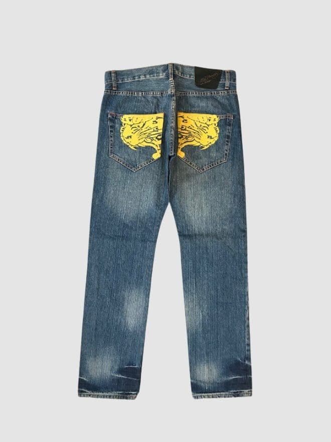 BUNDLE OF 15 CRAZY VINTAGE ED HARDY EMBROIDERED DENIM — image 5 of 13