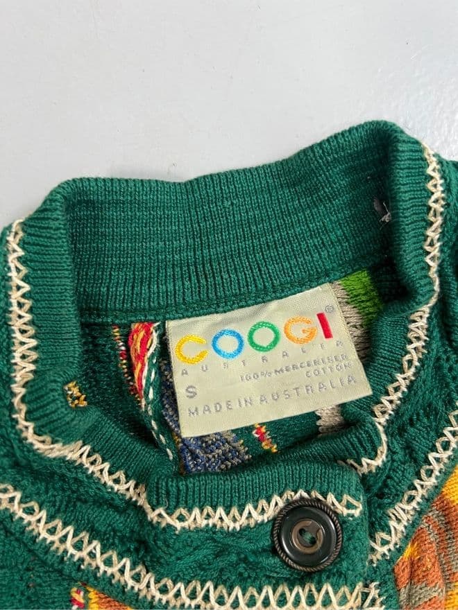 Vintage Coogi 3D Multicolor Knit Crop Sweater — Women’s Small | Rare Retro Style — image 5 of 8