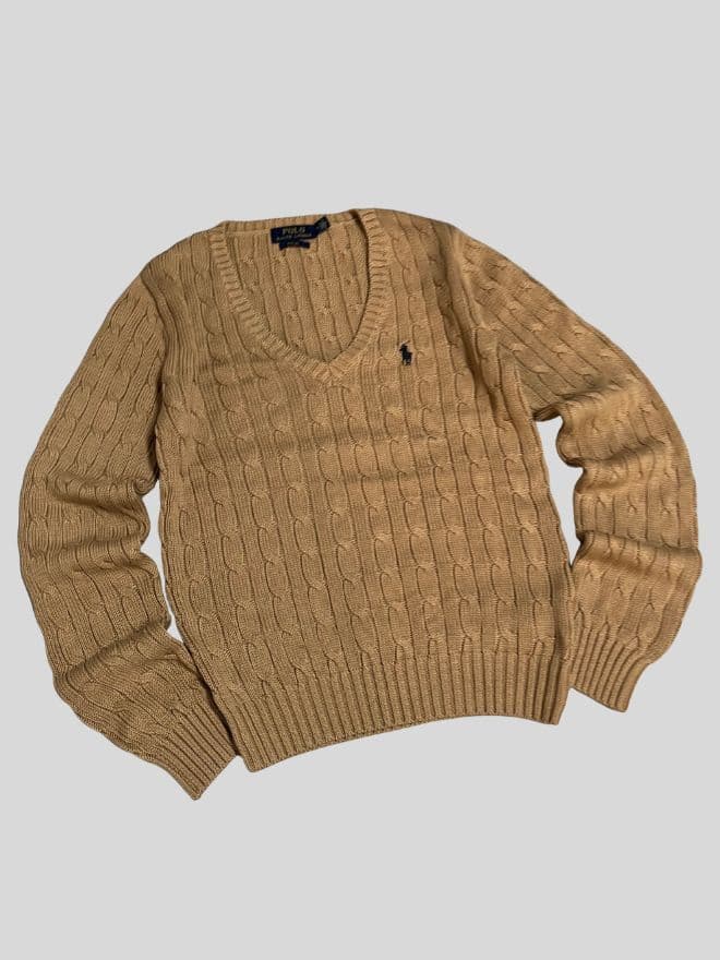 Bundle of Polo V-Neck Cable Knit Sweaters – Factory Leftover — image 8 of 10