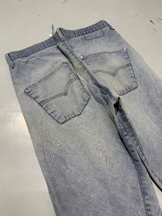 Levi's Vintage Engineer Jeans Custom – Blue Denim – US 32 / EU 48 – Distressed Avant-Garde — image 8 of 11