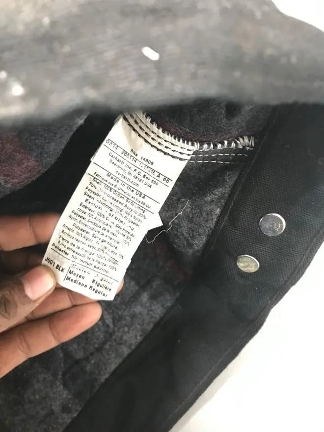 Vintage Carhartt JB105 Detroit Blanket-Lined Jacket | Black | Size M Workwear Coat — image 5 of 7
