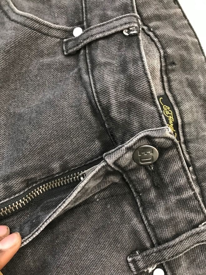 Vintage Ed Hardy x Christian Audigier Printed Denim Jeans – Blue – Men’s 36 (Fits 38) – Distressed — image 11 of 12