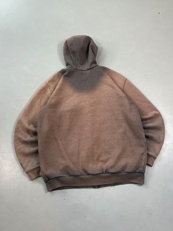 Rare Vintage Sunfaded Carhartt Zip-Up Hoodie – Grey – Size L — image 10 of 14