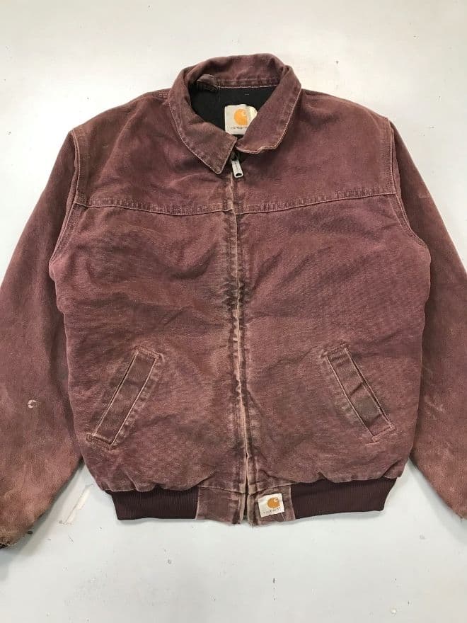 Rare Vintage Carhartt Y02BRG Santa Fe Blanket-Lined Jacket – Red – Size L (Fits XXS–XS) thumbnail 2